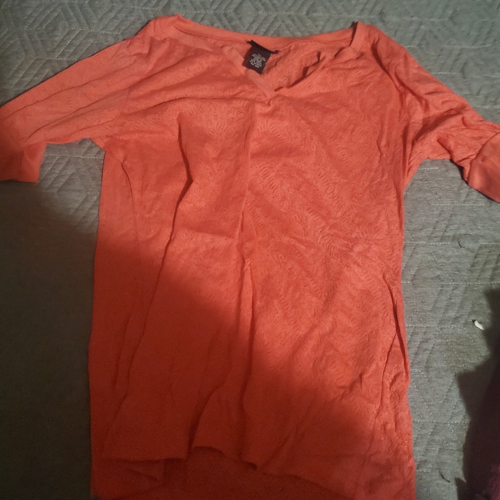 Fitted 3/4 Sleeve V Neck Tee